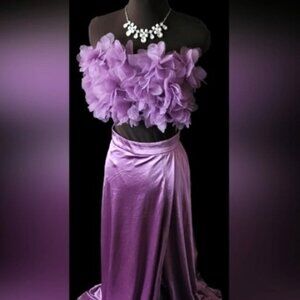 Lavendar Strapless Petal Bust Prom/Formal Dress
